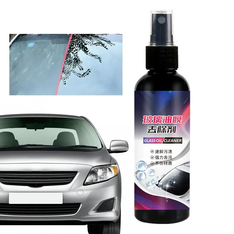 

Car Glass Cleaner Water Based Oil Film Remover For Car Glass Mild Effective Car Cleaner 100ml Safety For Shower Door Window