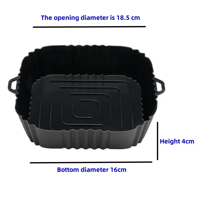 Air Fryer Oven Baking Tray Silicone Tray Fried Chicken Pizza Mat Oilless Silicone Pan Air Fryer Accessories 1PC air fryer liners air fryer accessories