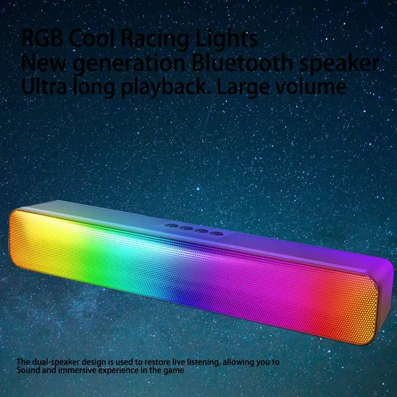 

Experience the Ultimate Audio and Visual Sensation with the V9 Long Bar Speaker - Featuring Subwoofer, 9D Shock, Lighting and M