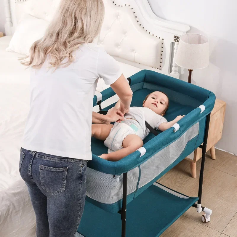 

Crib Newborn Baby Cradle Bed Mobile Portable Child Sleeping Basket Bed European-style Folding Crib Multifunctional