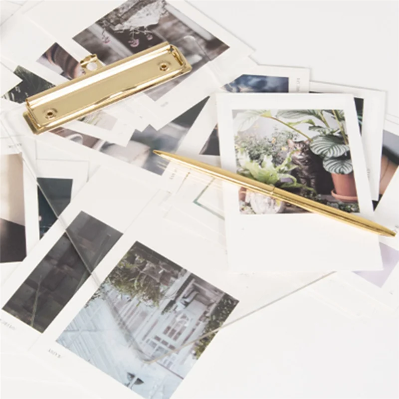 골드 클립이 포함된 투명 아크릴 클립보드 2팩, 8.8X12.2 A4 편지 크기, 학교 및 가정 용품, 사무용품 재스민