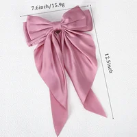 Girls Long Big Bow Float Satin Clips Back Head Hair Clip Internet Red with The Same Temperament Elegant Hair Accessories gifts 5