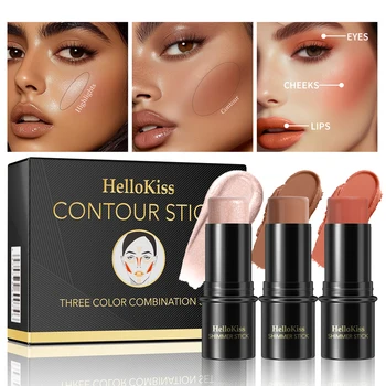 Face Contour Bronzer Stick Face Brighten Highlighter Bar Shimmer Highlighter Blush Stick Concealer Cream Makeup Cosmetics