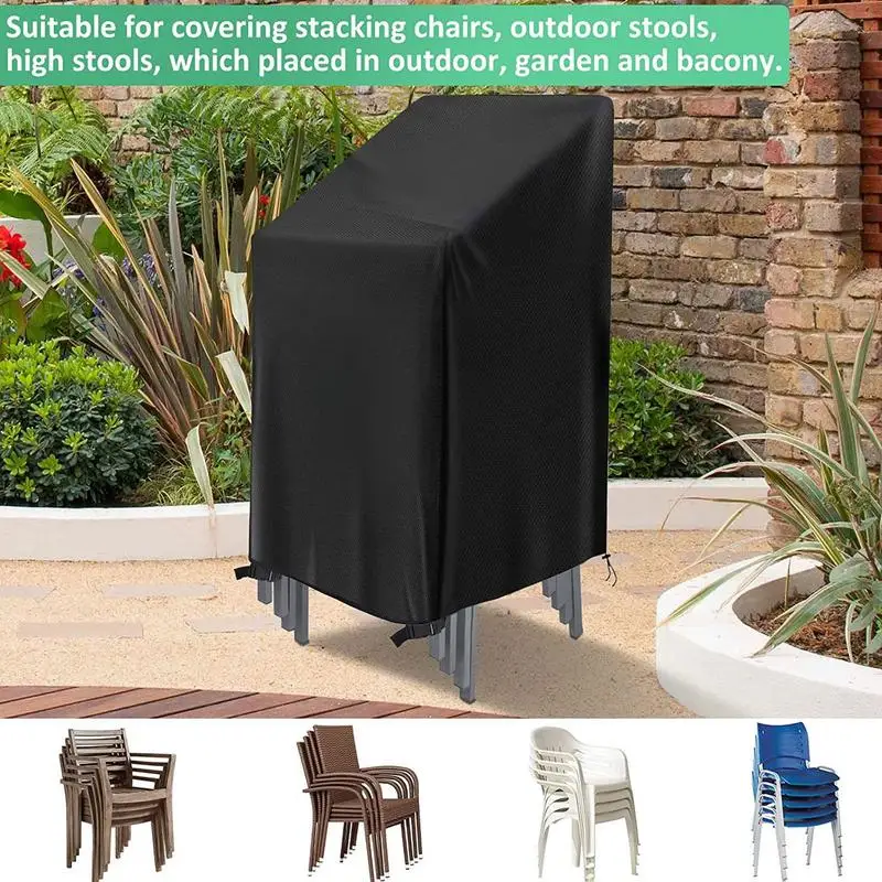 

Outdoor Furniture Cover Oxford Protective Cover For Garden Chair Suitable For Patio & Outdoor Chairs Stackable Seat Covers