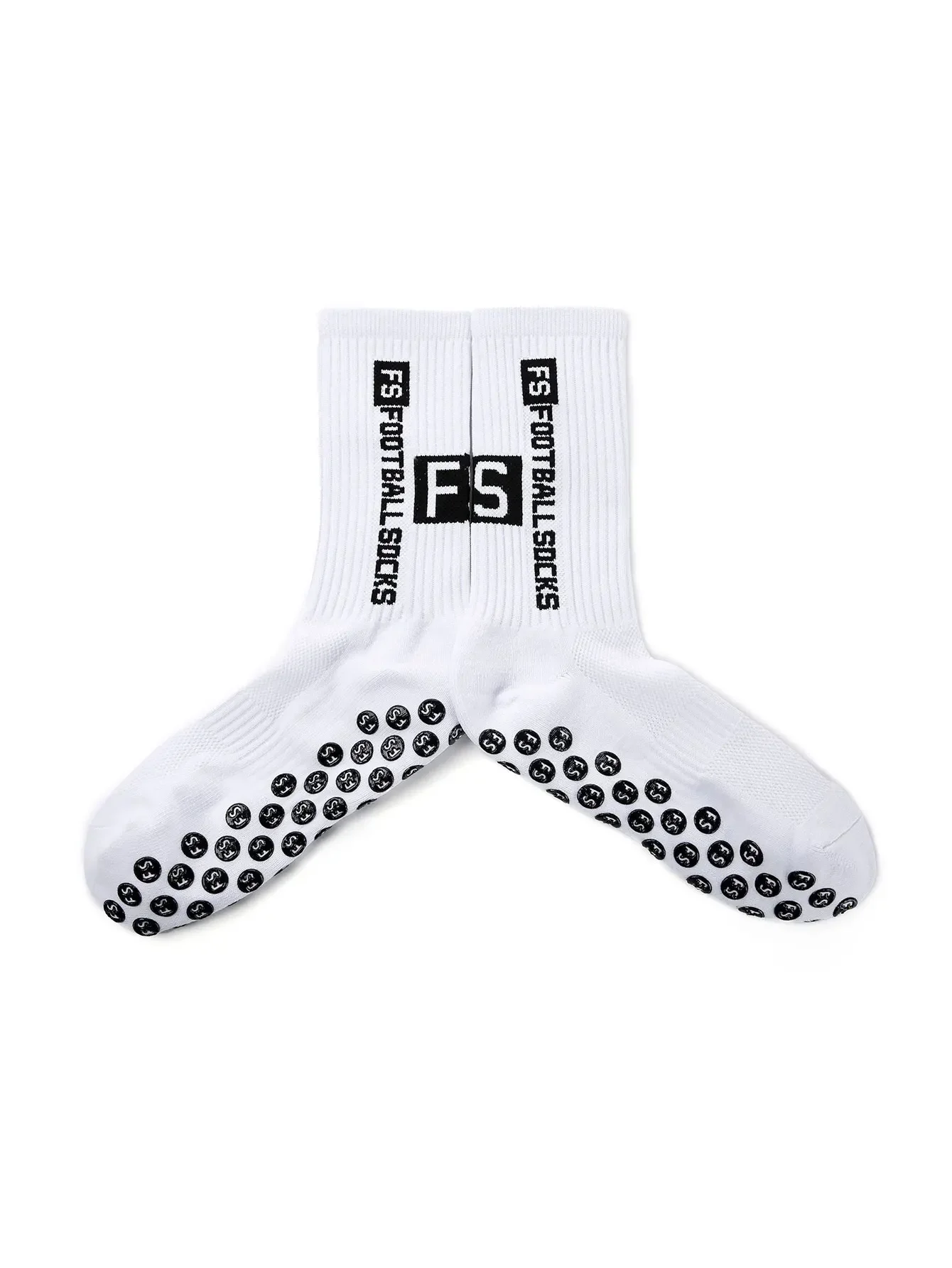 4 pairs FS and TC mid tube glued football socks for sports training and competition non slip breathable socks