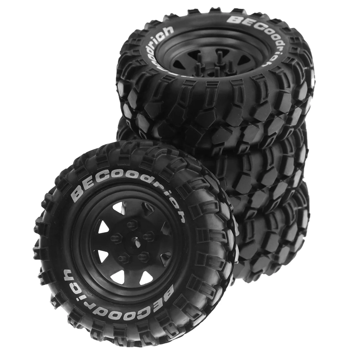 

Metal 1.9Inch Beadlock Wheel Tires for 1:10 RC Crawler Car Axial SCX10 90046 TRX4 Redcat GEN8,Black