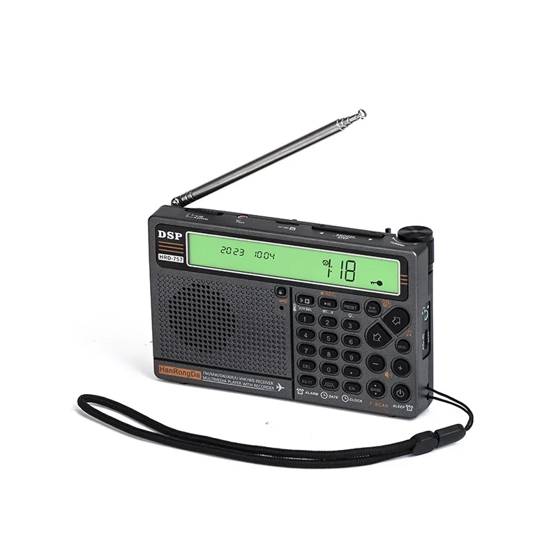 Hanrongda Hrd-757 Hrd757 Am/Fm/Sw Hf/Uhf/Vhf/Airband Full Band Radio Bluetooth Tf Card Play App Telecomando Sos Batteria Di Allarme