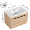 Floating Vanity Bathroom, 30 Inch Bathroom Vanity with Sink, Wall Mounted , Soft Closed Doors, Integrated Sink, Engineered Wood 2