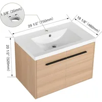 Floating Vanity Bathroom, 30 Inch Bathroom Vanity with Sink, Wall Mounted , Soft Closed Doors, Integrated Sink, Engineered Wood 2