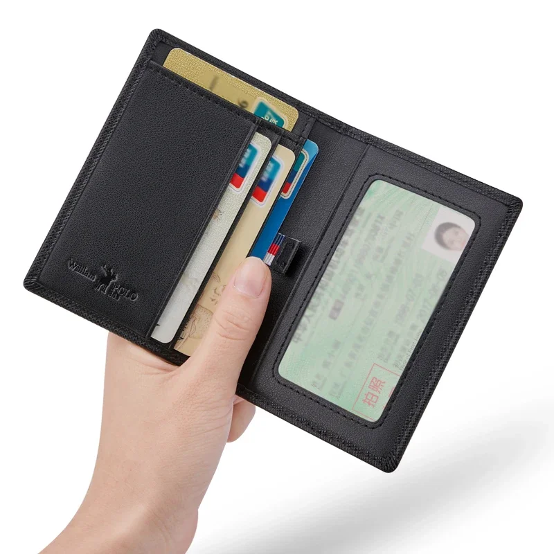 Men's Leather Wallet Case Small Card Mini Short Vertical Cowhide Wallet Portable With Gift Box wallet card holder,leather wallet,credit card wallet,card wallet,document card wallet,wallet card bag