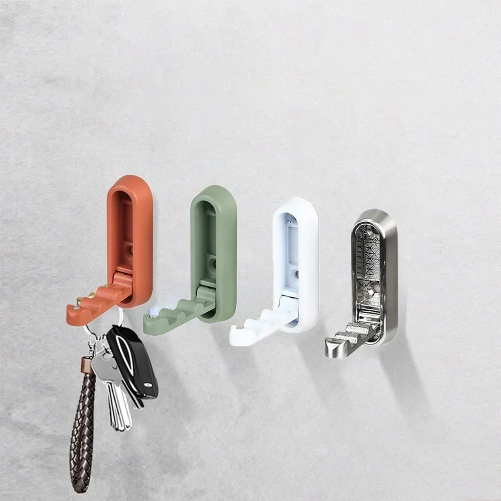 Folding Wall Hook Hiddden Robe Towel Coat Hook Stainless Steel for Home Kitchen Bathroom Matte Black Towel Hanger