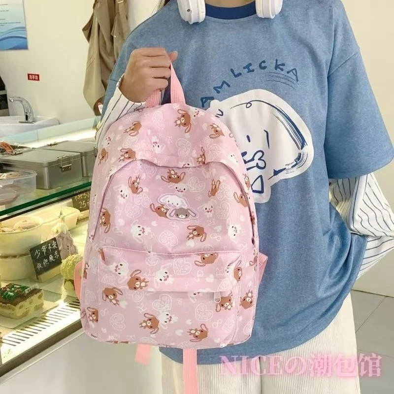Kawaii Cute Sugarbunnies Backpack School Bags For Girls Cartoon Bunny Pink School Backpack Bagpack Knapsack Girl's Gift school backpack