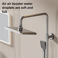 Gray Shower System Set Adjustable lengths Multifunctional Piano Keys Temperature Display Bathrooms Shower Set 4