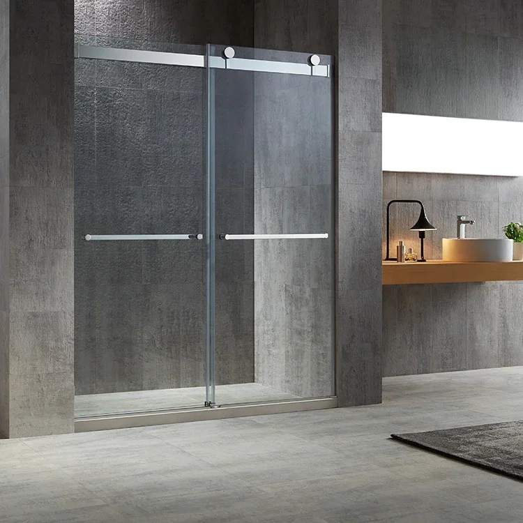 High Quality Profile Adjustable Glass Bathroom Frameless Sliding Shower Door