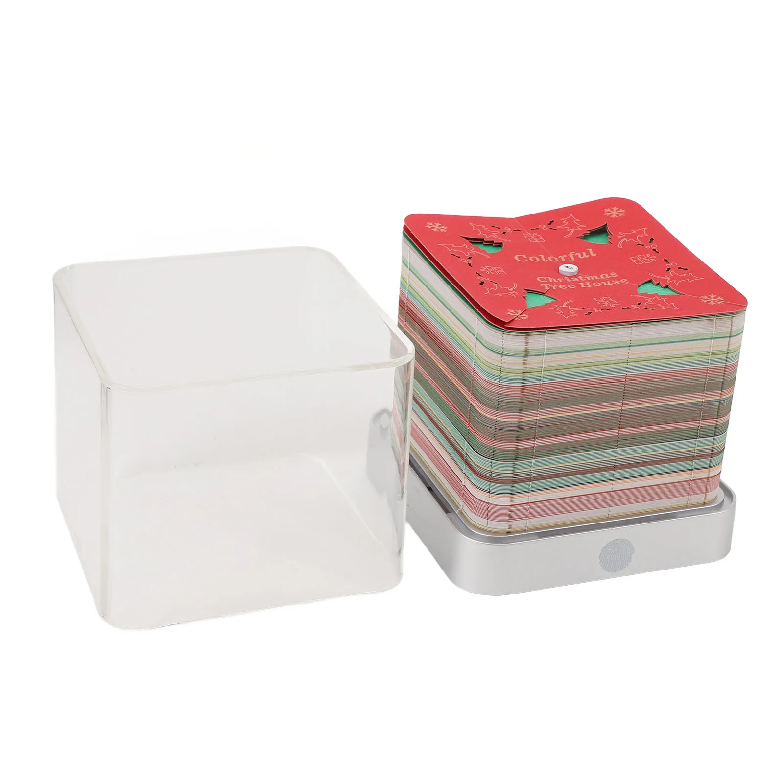 New 3D Memo Pad Xmas Tree House Paper Carving Art Notepad with 2026 Calendar for Desk Ornament Present Paper Carving Art Notepad