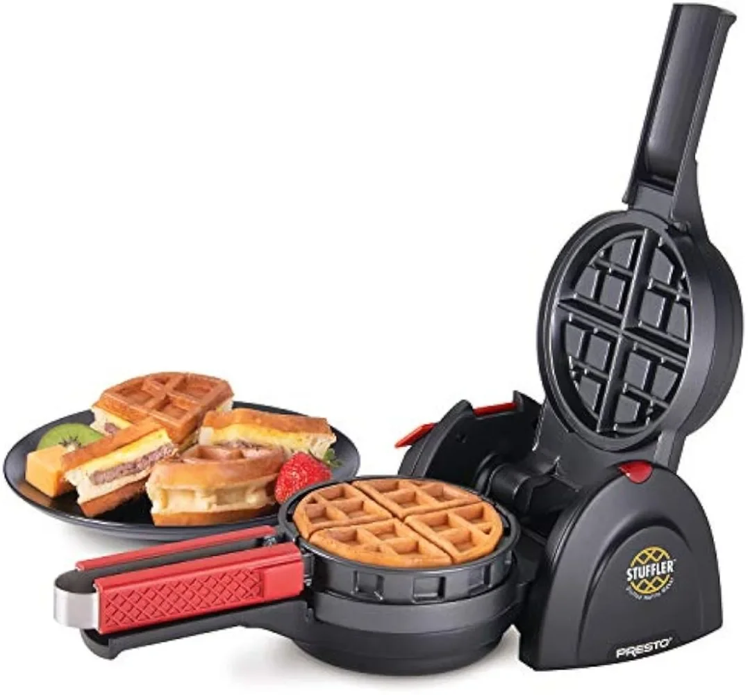 Presto 03512 Stuffler Stuffed Waffle Maker, Belgian, Large, Black 3