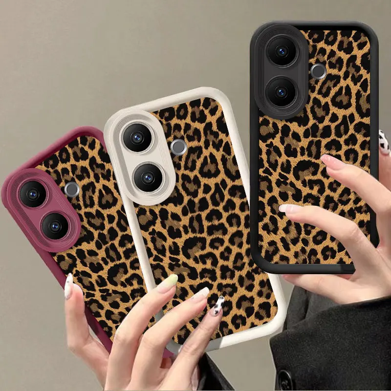 Leopard Print Shockproof Flexible Silicone Protective Phone Case