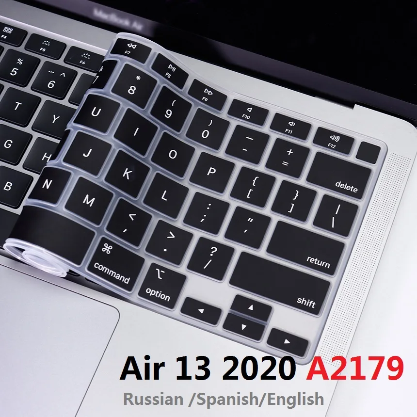 Tpu Keyboard Skin Per Macbook Air 13 2020 Touch Id A2179 Eu Us Keyboard Cover Russo Spagnolo Inglese Per Macbook Air 13 A2179