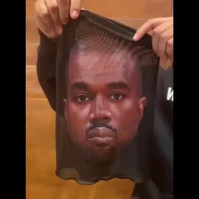 Cosplay headwear Hip Hop Fashion Hood Hat 3D Printed Kanye Mask Elastic Mesh Halloween Decor Full Face Mask Unisex