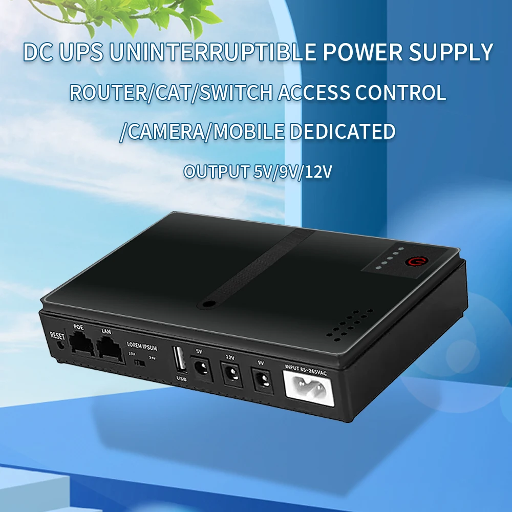 

DC Output Uninterruptible Power Supply UPS Router Built-in Adapter 7200/10400mah Micro Backup Power Supply 5V 9V 12V 2A
