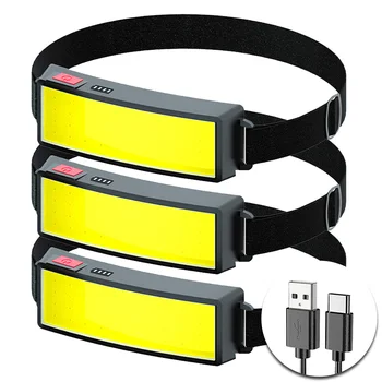 COB LED 헤드라이트, 휴대용 헤드램프, 1200mAh 배터리 내장, USB 충전식 헤드램프, 신제품