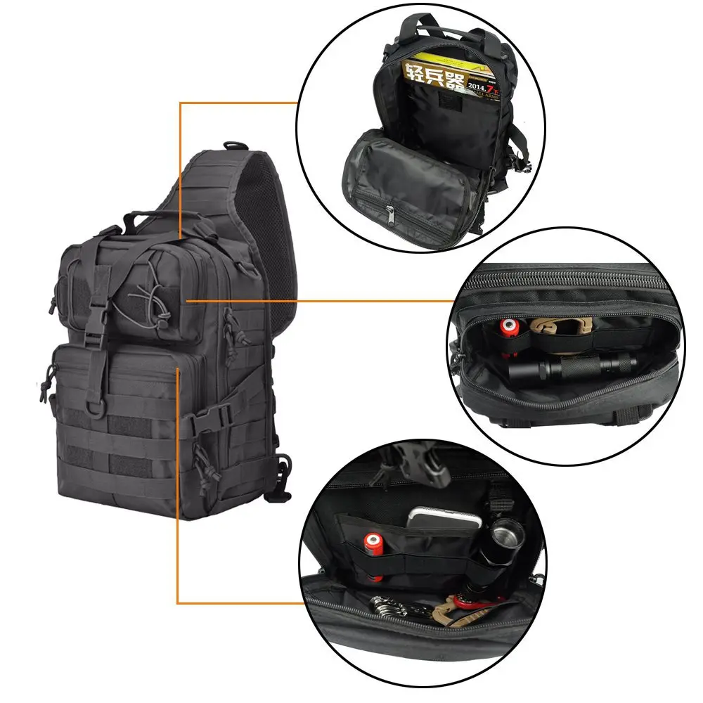 Shoulder Bag Sling Backpack Chest Bag for Men Women Sports Hiking Camping Travel Fishing Hunting
