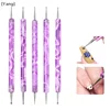 5pcs/Set Dual-Ended Nail Art Dotting Pen With Rhinestones Handle 3D UV Gel Liner Flower Pattern Drawing Painting Brush Tool Kits 3