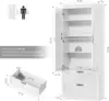 70" Tall Kitchen Pantry Storage Cabinet, Barn Doors Pantry Cabinet with Drawers and Adjustable Shelf 3