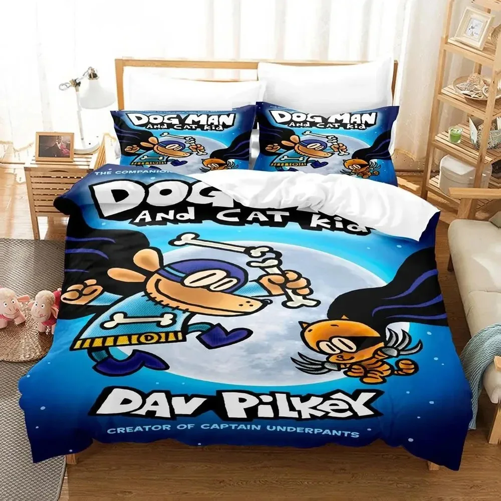 3D Print Cartoon Dog Man Bedding Set Quilt Bed Cover Comforter Duvet Cover Pillow Case 2-3 Pieces Sets Kids Adult Bedroom Decor 2