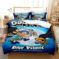 3D Print Cartoon Dog Man Bedding Set Quilt Bed Cover Comforter Duvet Cover Pillow Case 2-3 Pieces Sets Kids Adult Bedroom Decor 2