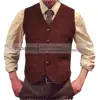 Men's Suit Vests Herringbone Tweed Tweed V Neck Formal Business Vest Waistcoat Groosman For Wedding For Jacket 2