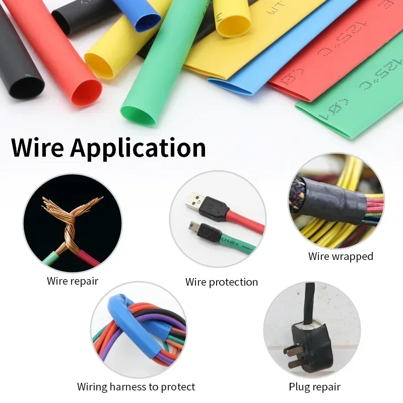 Heat Shrink Tube 1/3M Diameter 0.6 0.8 1 1.5 2 2.5 3 3.5 4 4.5 5.5 6 8 10 Mm PE Heat Shrink Tube 2:1 Shrink Ratio Insulated Wire Shrinkage Wrap