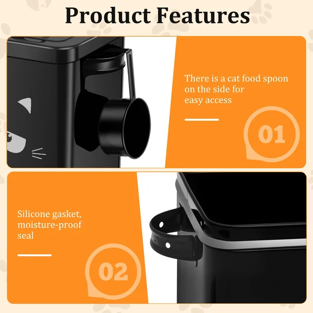 Pet Food Storage Bin Iron Cat Treat Container with Lid 6L Large Capacity Airtight Dog Storage Bucket Pet Supplies Accessories 4