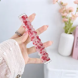 Stylish Resin Stretchy Watch Band - Lightweight Fashion Strap for Smart Bracelet Wristband (Pink)
