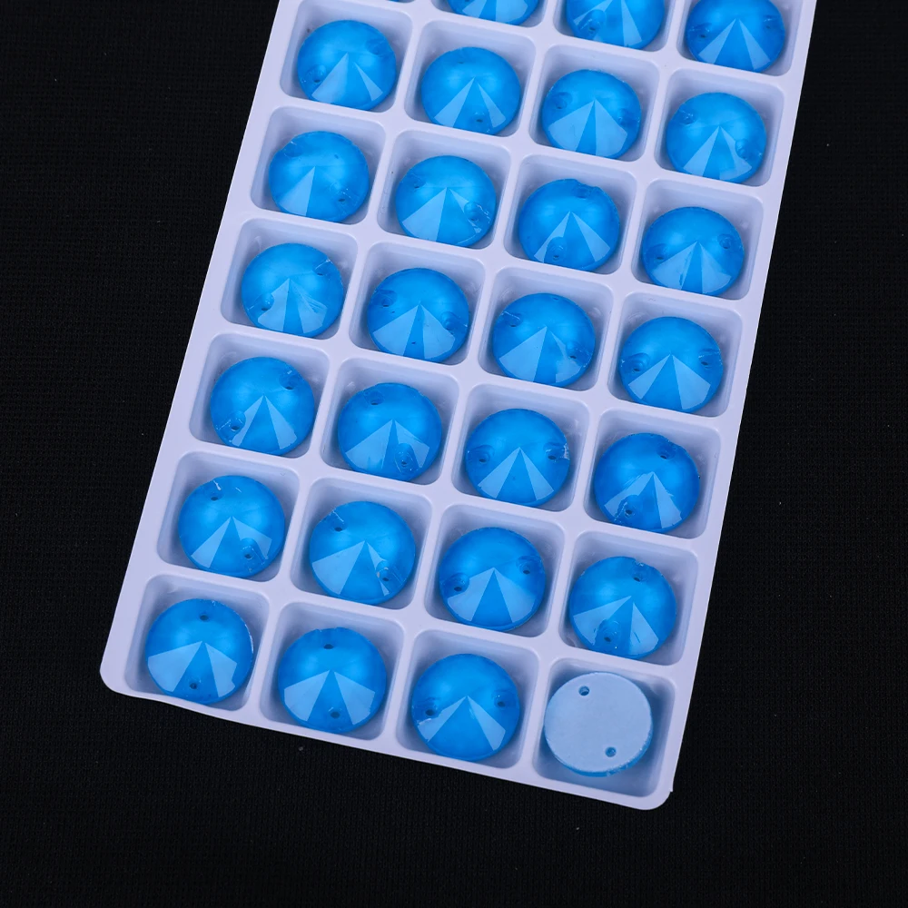 VC Neon Fluoreszierende Rundheit Nähen auf Strass Rundheit Nähen Diamant Glas Diamant Flatback DIY Zubehör Hochzeit – Detail 5