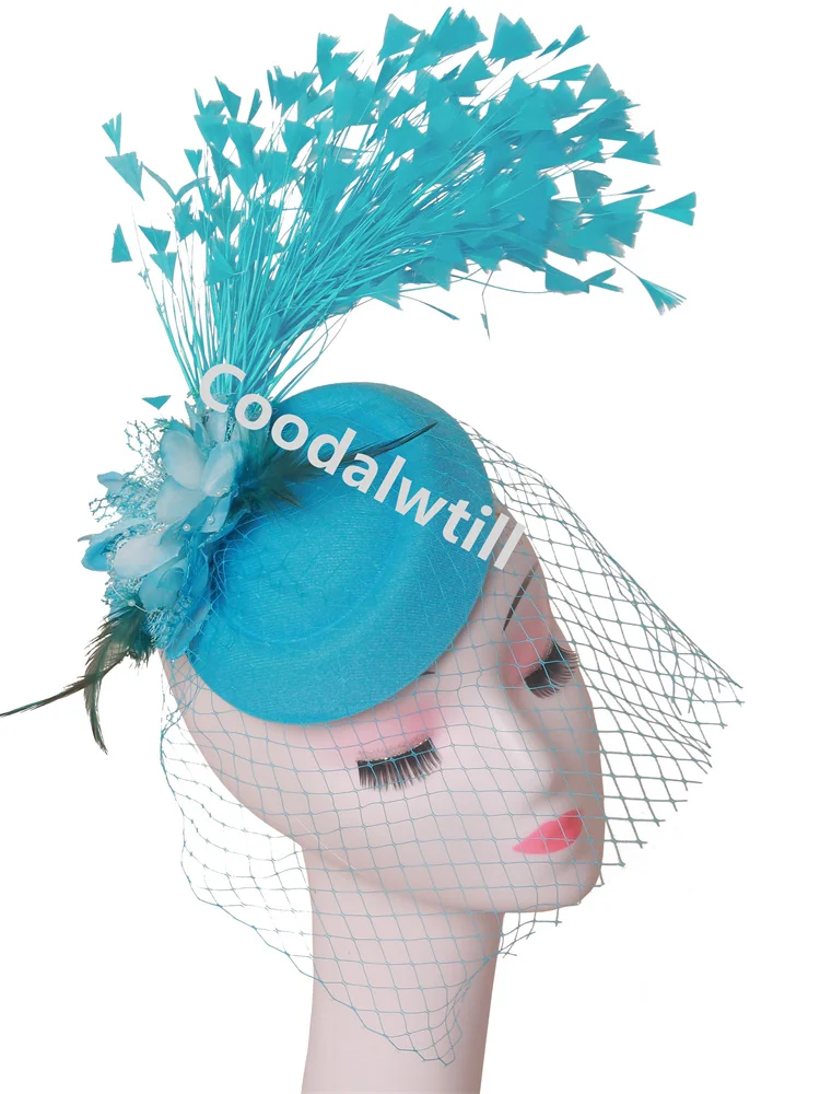 Schleier Blume Fascinator Hut Haarspange Damen Kentucky Derby Ascot Festival Kostüm Party Show Mädchen Kopfbedeckung Frauen Pillbox Cap – Detail 4
