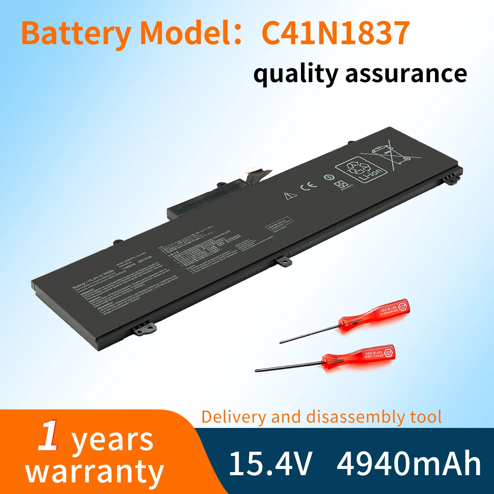 C41N1837 0B200-03380100 Laptop Battery for ASUS GU502GU GU502GV GU532GU GX502GV GX502GW 15.4V 76Wh