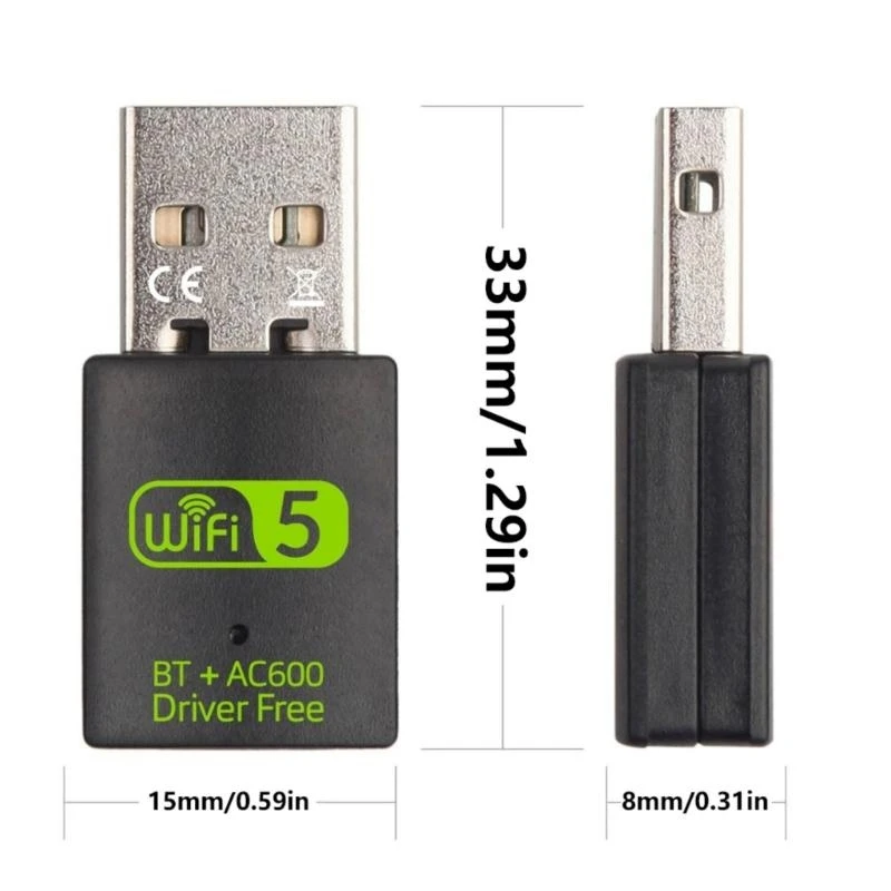 고속 인터넷 어댑터 미니 USB WiFi 어댑터 컴퓨터 사용을 위한 600Mbps 더블 밴드 무선 인터넷 동글