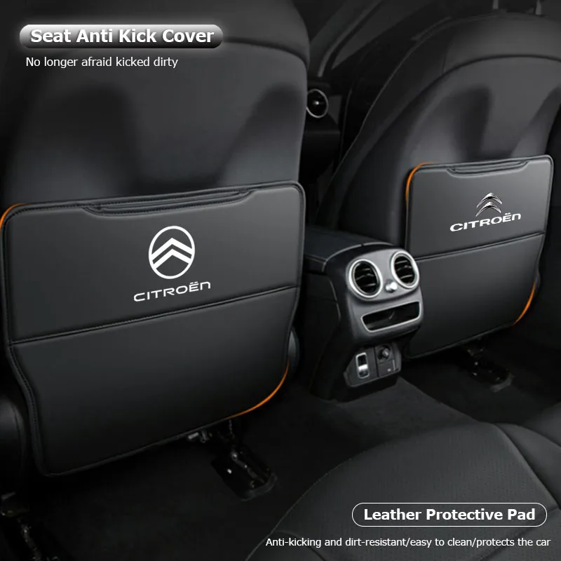 Luxury Car Seat Back Protector: Premium Leather Anti-Kick Mat