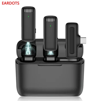 Wireless Lavalier Microphone Charging Case Mic Portable Audio Video Recording for iPhone Android Camera Notebook Live Gaming Mic 1