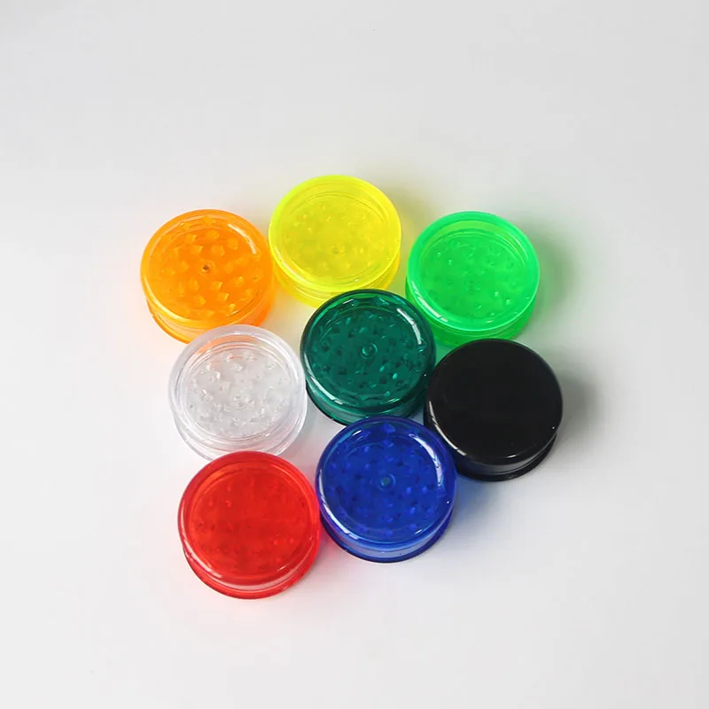 60mm 2 Layer Plastic Tobacco Herbal Grinder Accessories Cigarette Crusher Display Box Cutter Mill for Smoking herb grinder