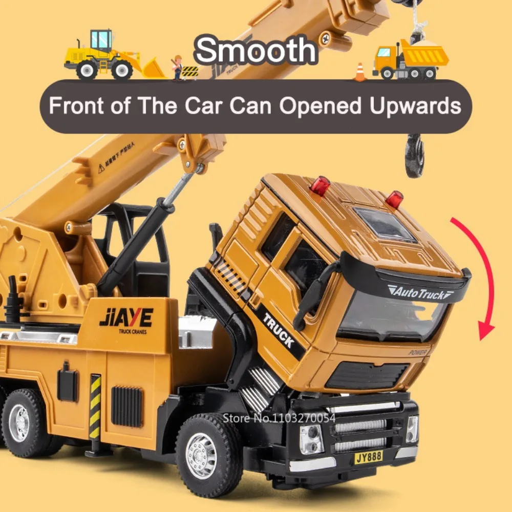 1/50 Crane Truck Model Toy Car Diecast Alloy Engineering Vehicle