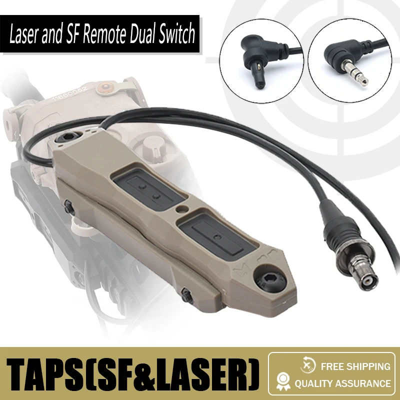 

Tactical Augmented Pressure Switch Crane Laser and SF Plug Remote Dual Switch for MAWL PEQ Lasers and M600 M300 Flashlights