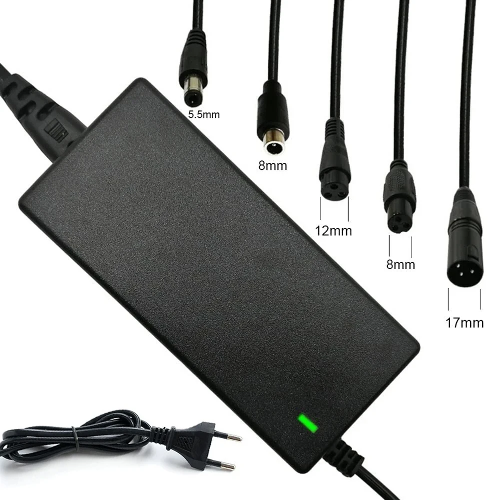 Universal 42V 2A Lithium Battery Charger for Balance Bikes & Electric Scooters - 5-Plug Adapter