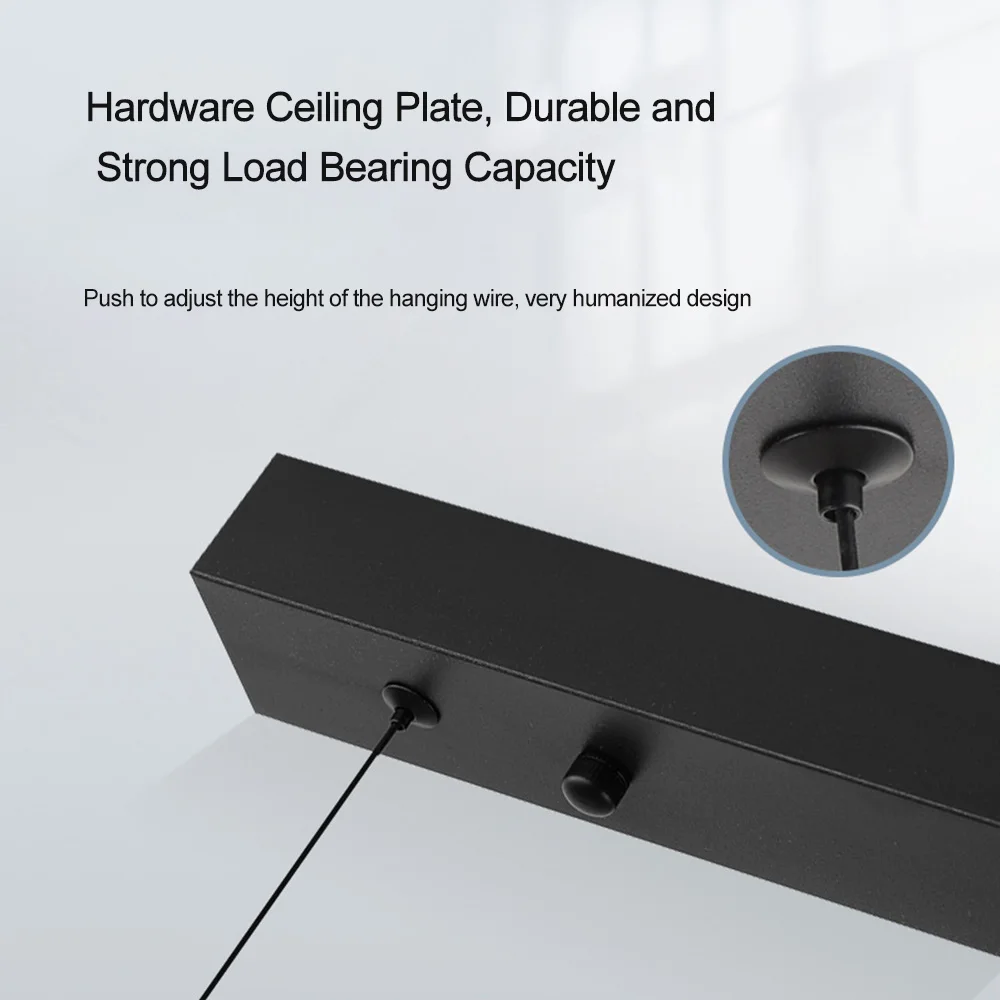 Modern LED Pendant Light Minimalist Lines High-End Feel For Restaurants Offices Conference Rooms Long Strip Lighting Fixtures