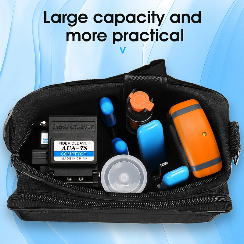 Optical Fiber Cold Splicing Kit Set With Fiber Cleaver AUA-M7 Mini 3 in 1  Optical Power Meter Visual Fault Locator10mw