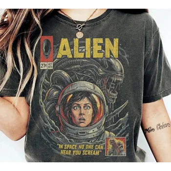 Retro Alien Movie 1979 Comic T-shirt Pure Cotton T-shirt Summer New Style Unisex Casual Fashion T-shirt 1