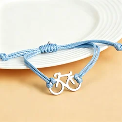Trendy 2025 Pink Bicycle Pendant Sports Bracelet (Blue - S)