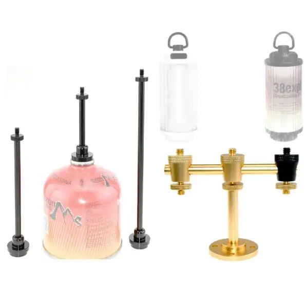 Outdoor Camping Flat Gas Light Conversion Adapter DIY Stand Bracket Lantern Camp Desk Light Support Holder 1/4" Extended Pole