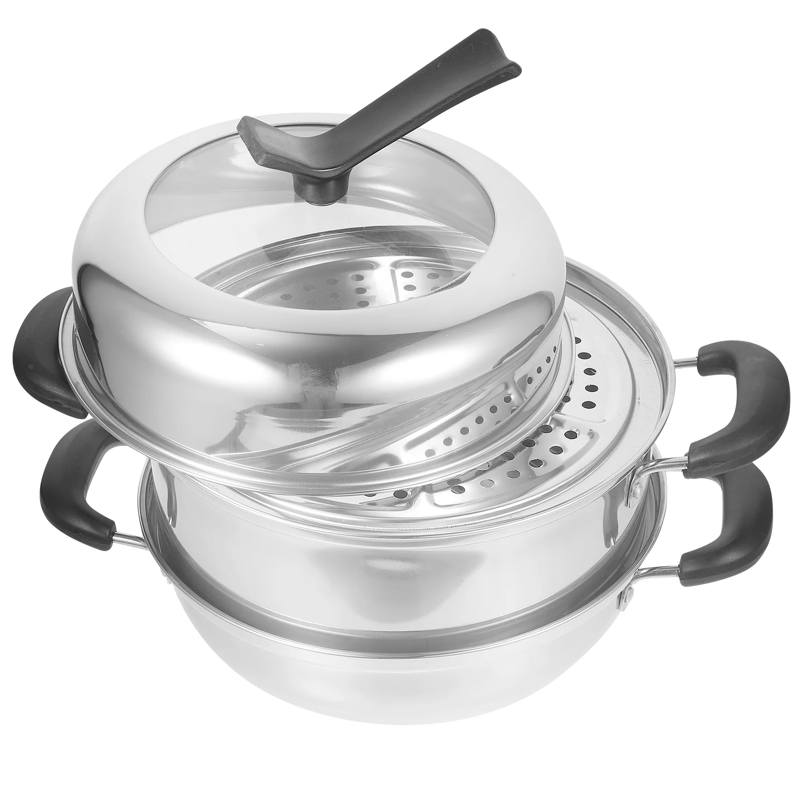

1 Set Stainless Steel Cooking Pot Steamer Vegetable Seafood Meat Food Steamer Cooker Cooking Pot